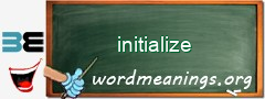 WordMeaning blackboard for initialize